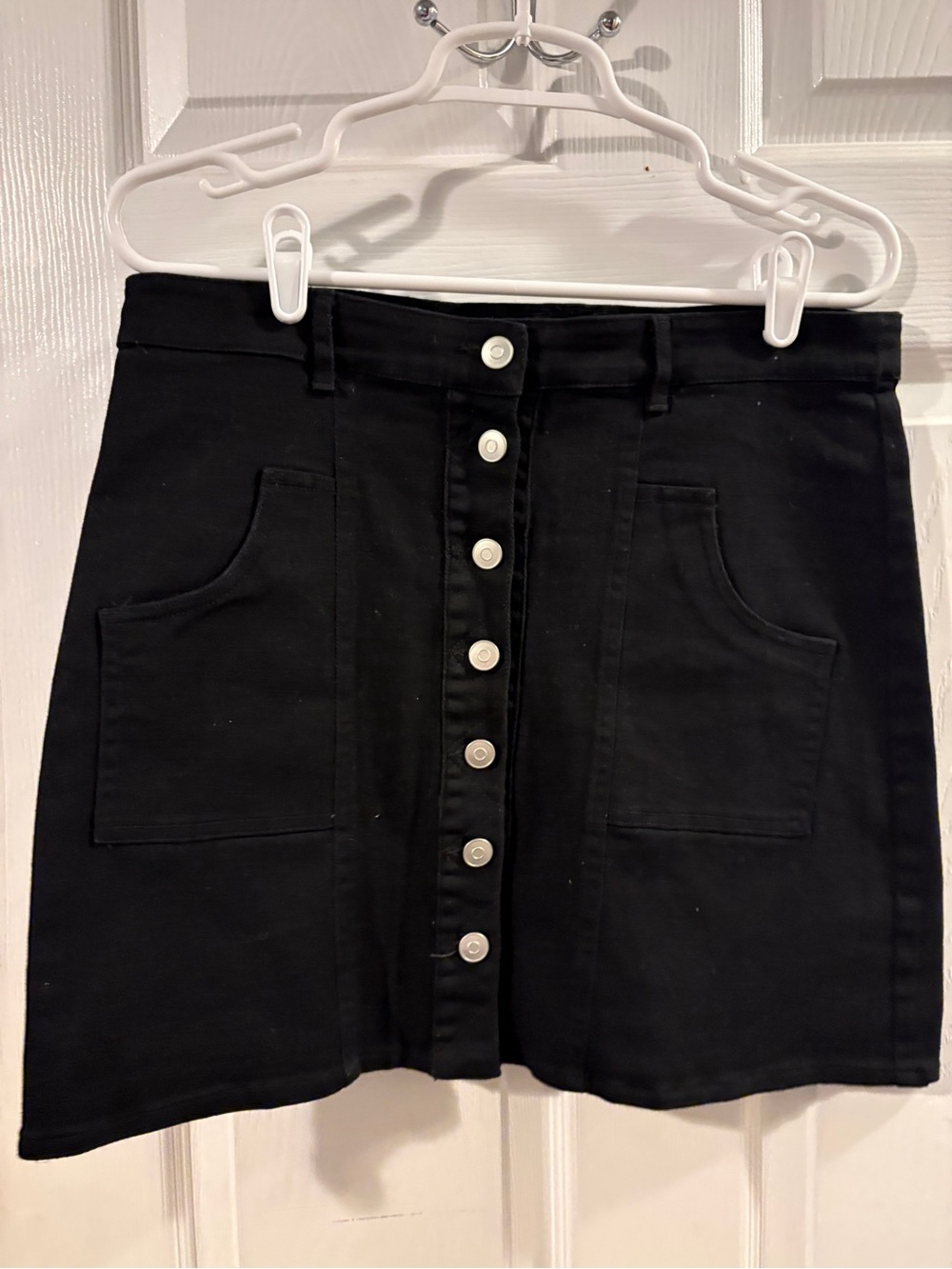 Altar'd State Black Button-Front Mini Skirt